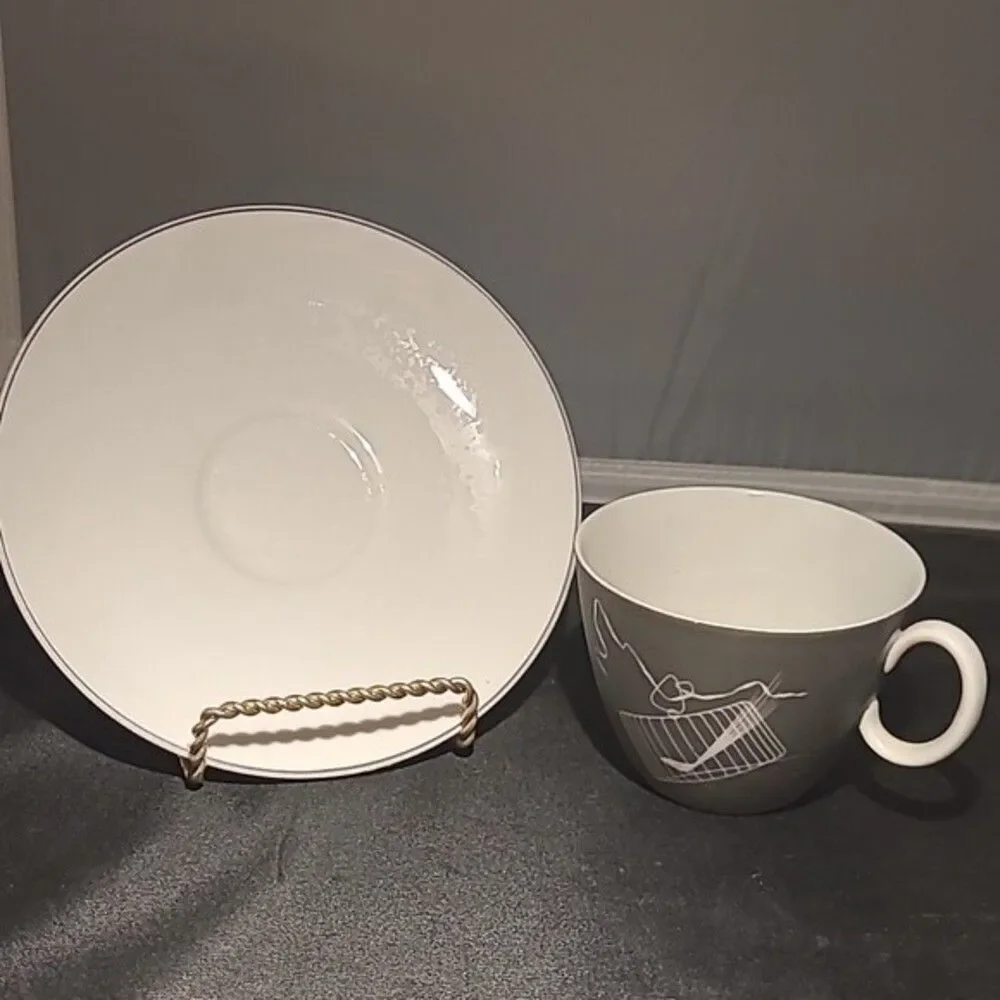 1953 Johann Haviland Papageno 2 Cup Saucer Sets Latham Loewy MCM
